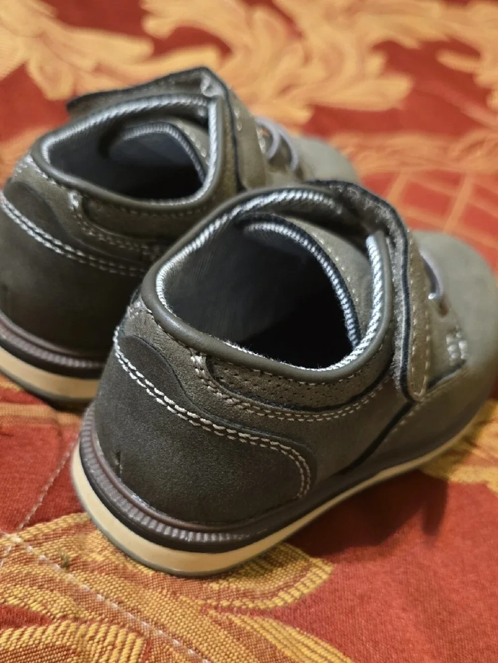 Jumping Beans Gray Suede-Look Hook-and-Loop Casual Shoes [Size 5 Toddler]